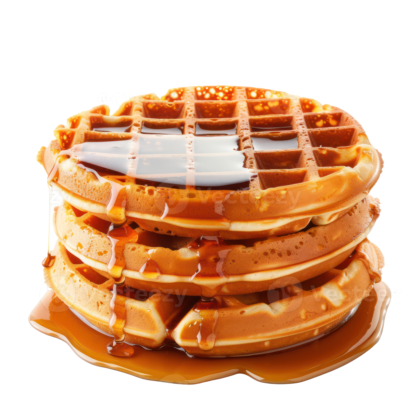 a stack of was with syrup on top
