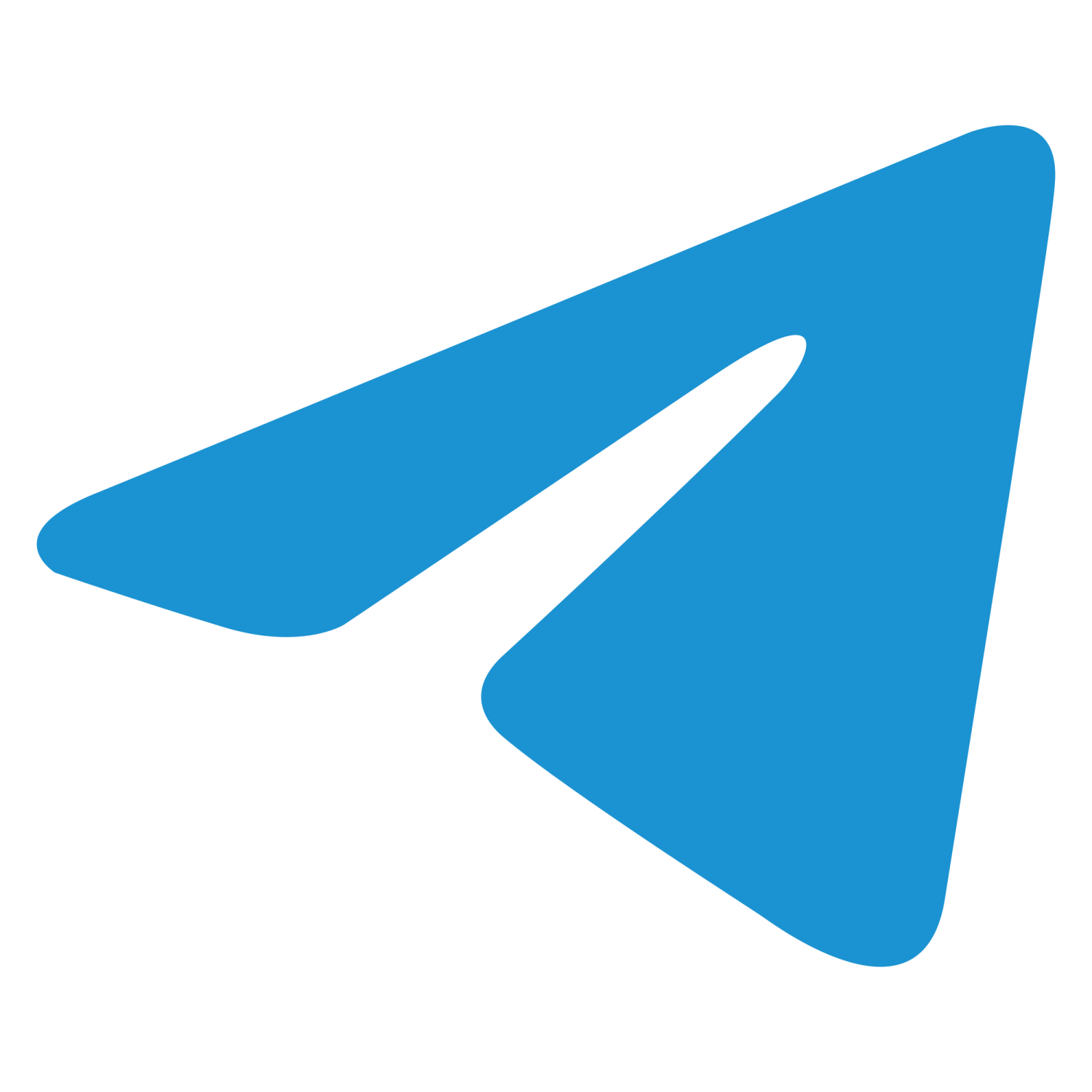 a blue triangle logo on a white background