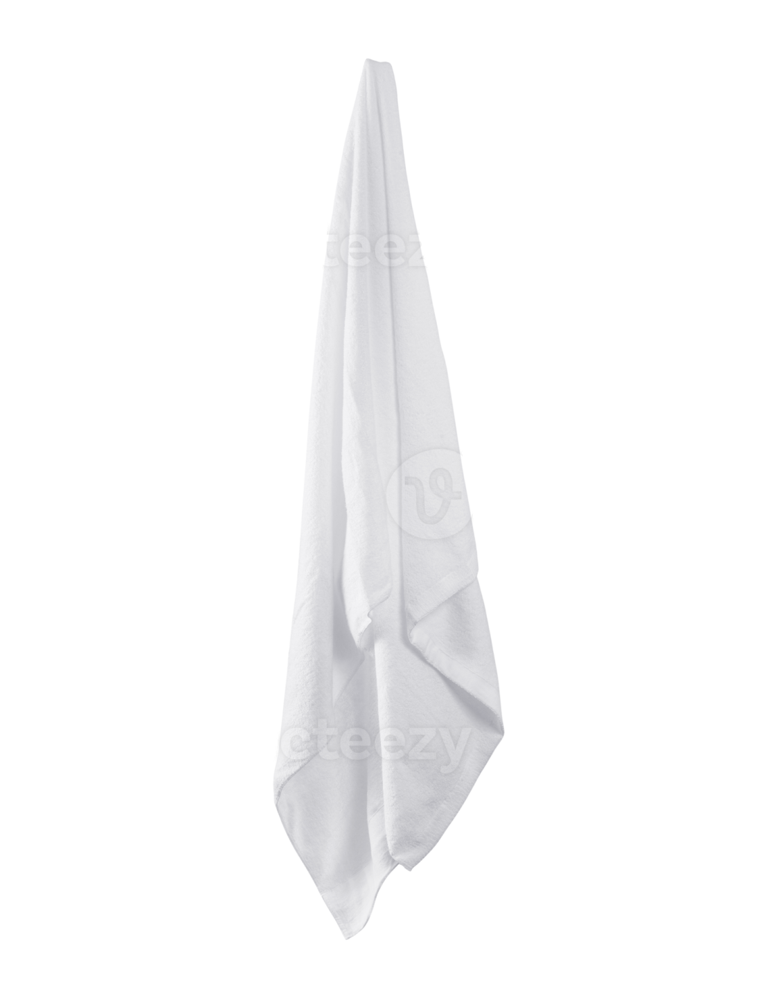 a white towel hanging on the wall