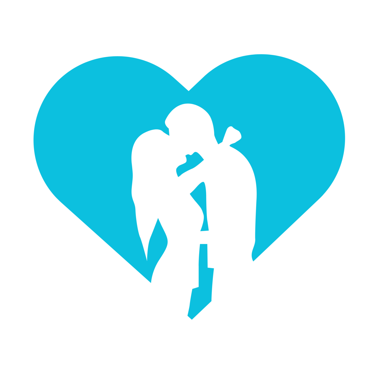 a man and woman kissing in front of a heart