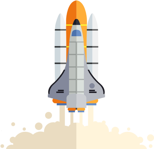 an illustration of a rocket in the air