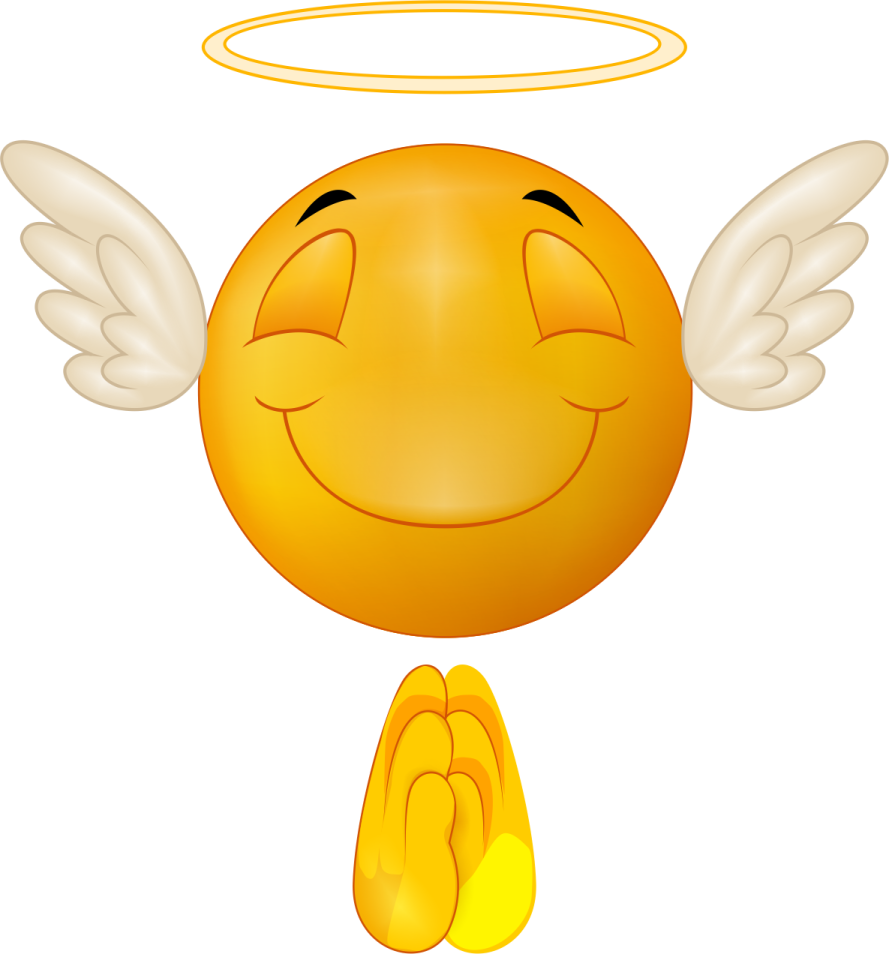 a smiley face with angel wings