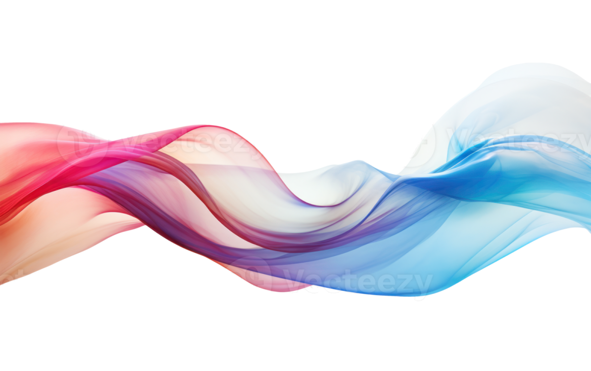 a colorful wave of smoke on a white background