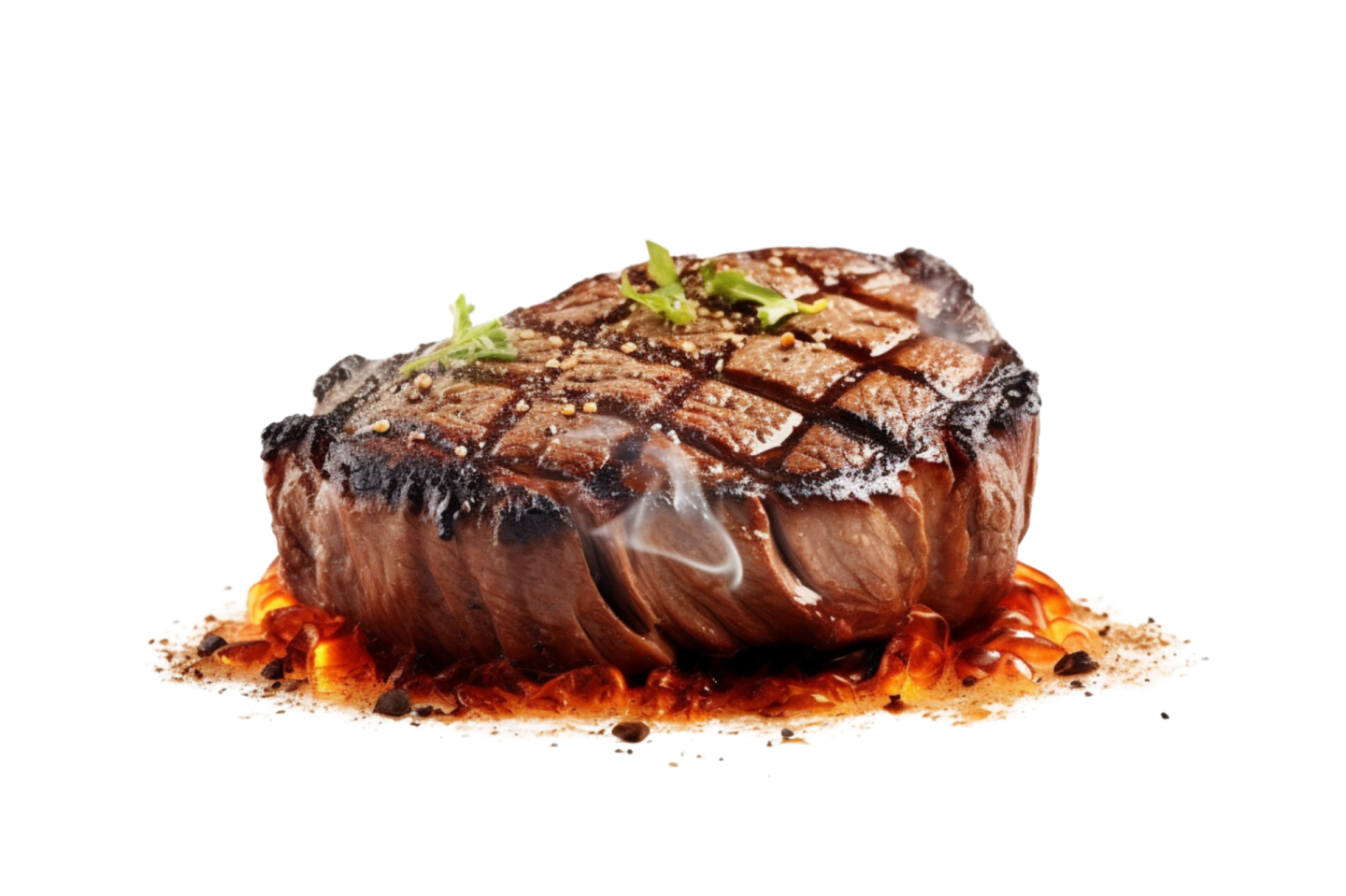 a steak on a white background