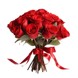 a bouquet of red roses