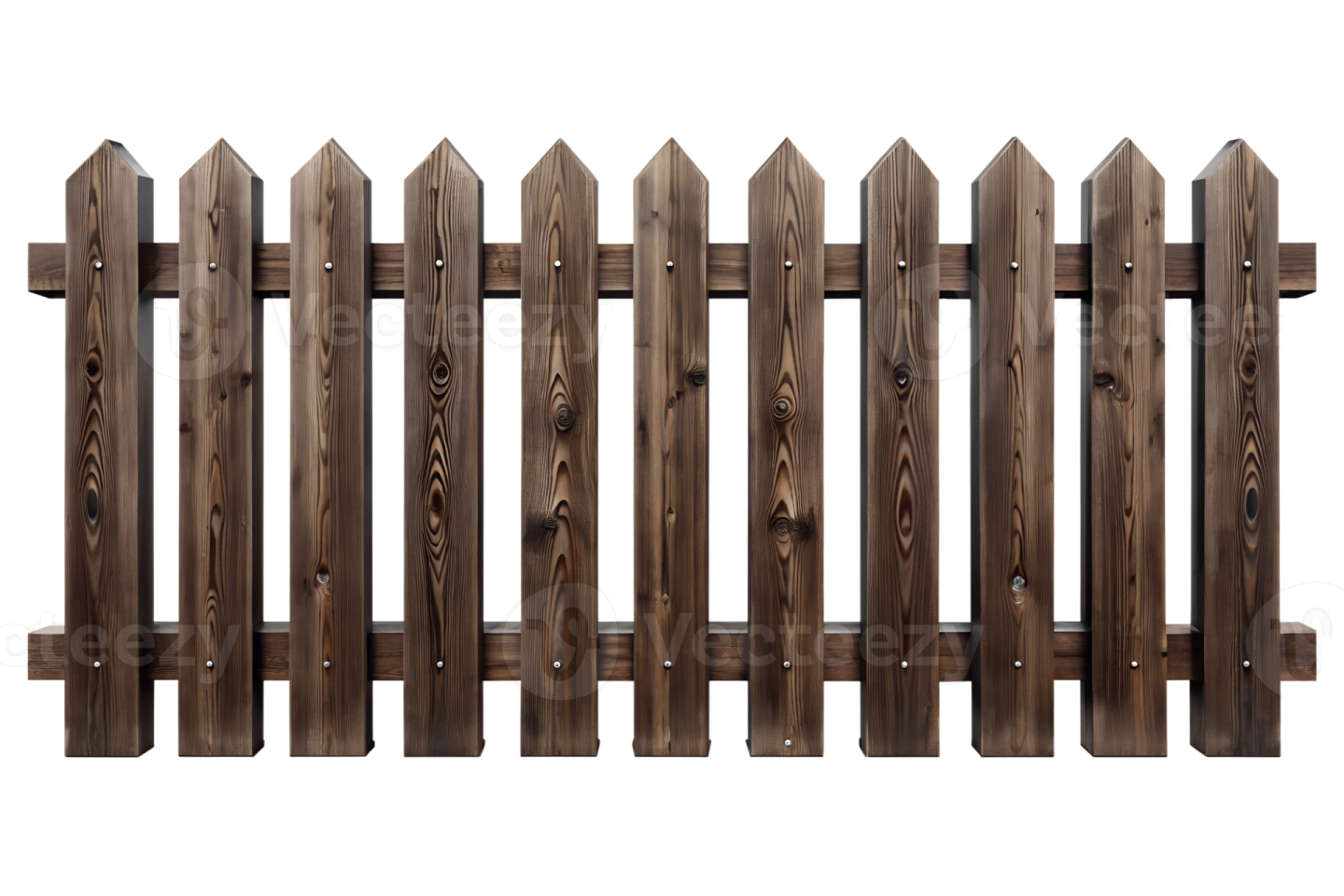 a wooden fence on a white background