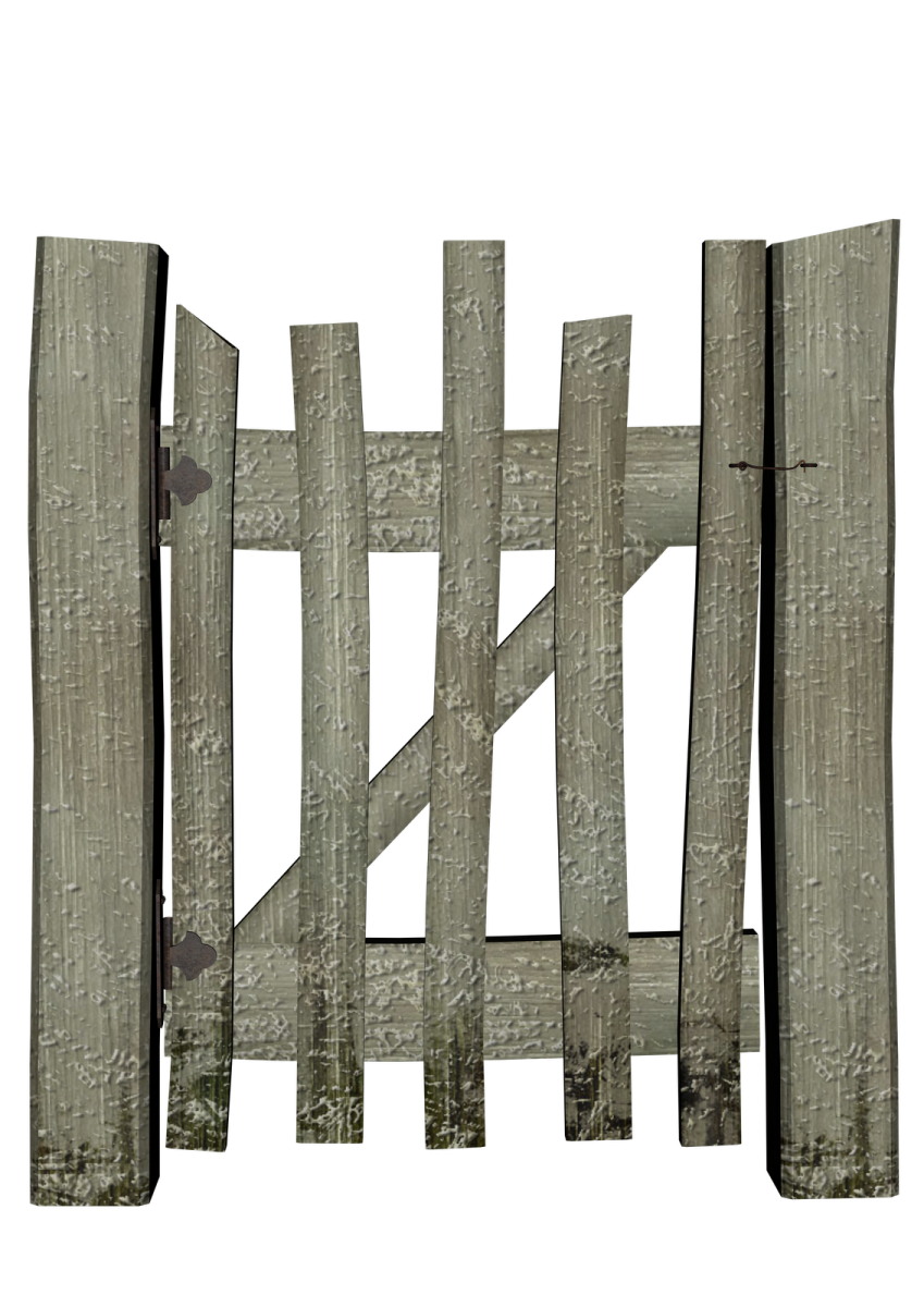 a wooden fence on a white background