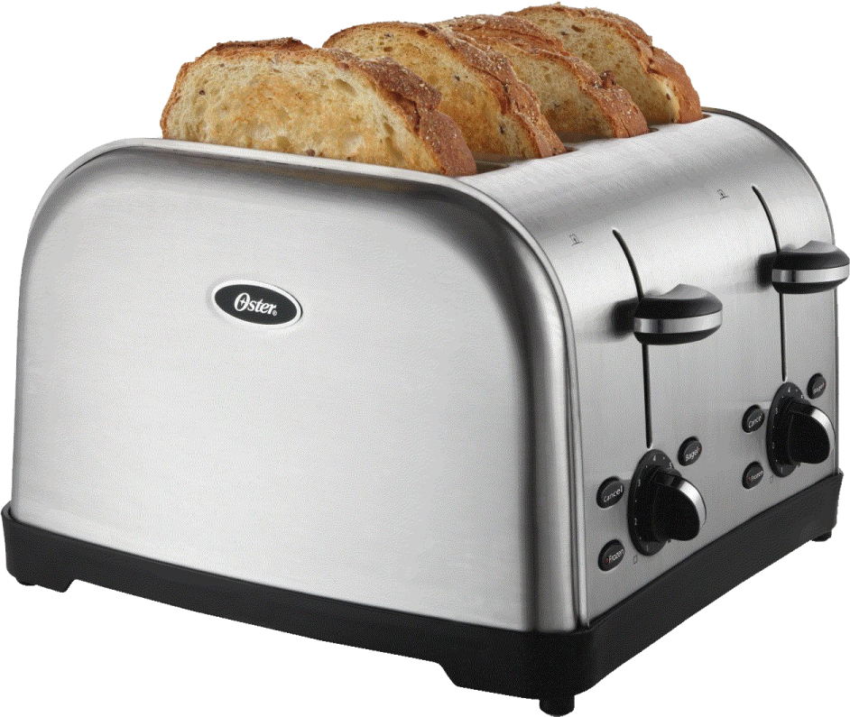 a toaster with two slices of bread on it