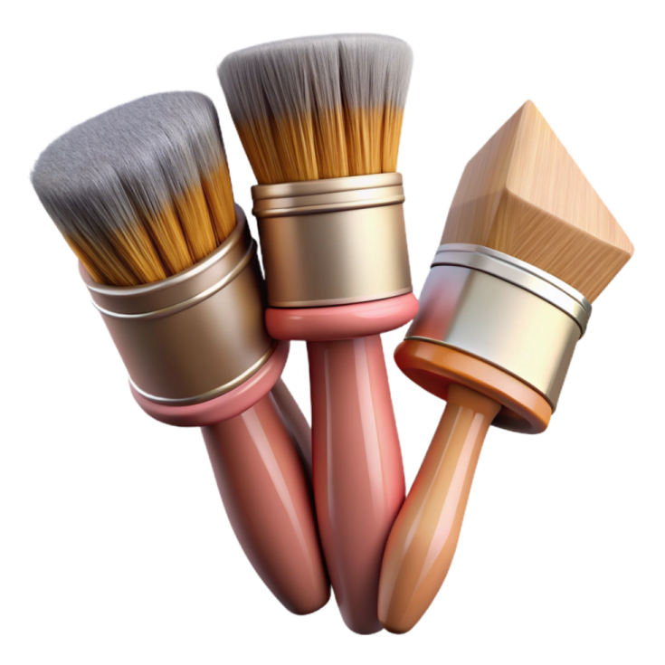 a set of makeup brushes on white background