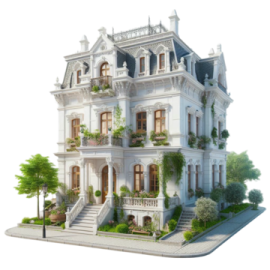 a model of a house on a white background