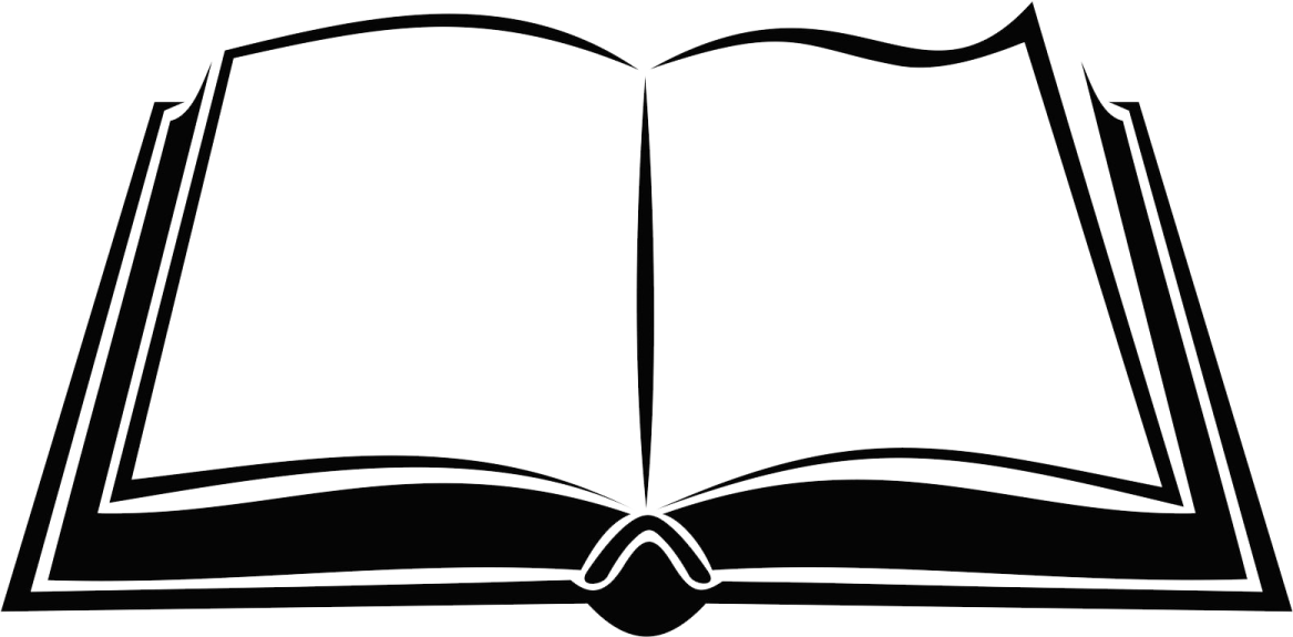 an open book on a white background