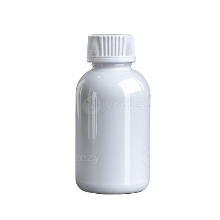 a white bottle with a plastic cap