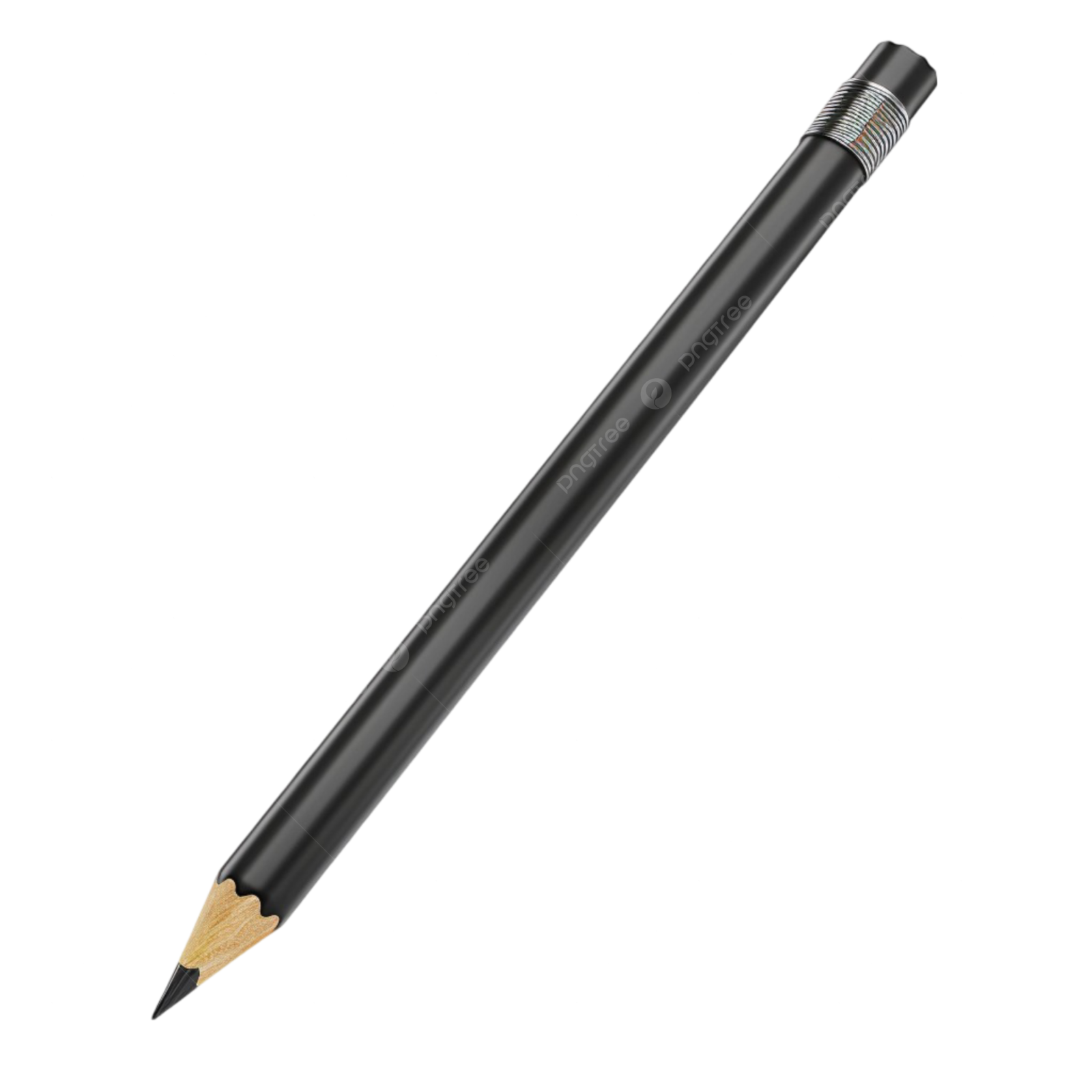 a black ballpoint pen on a white background