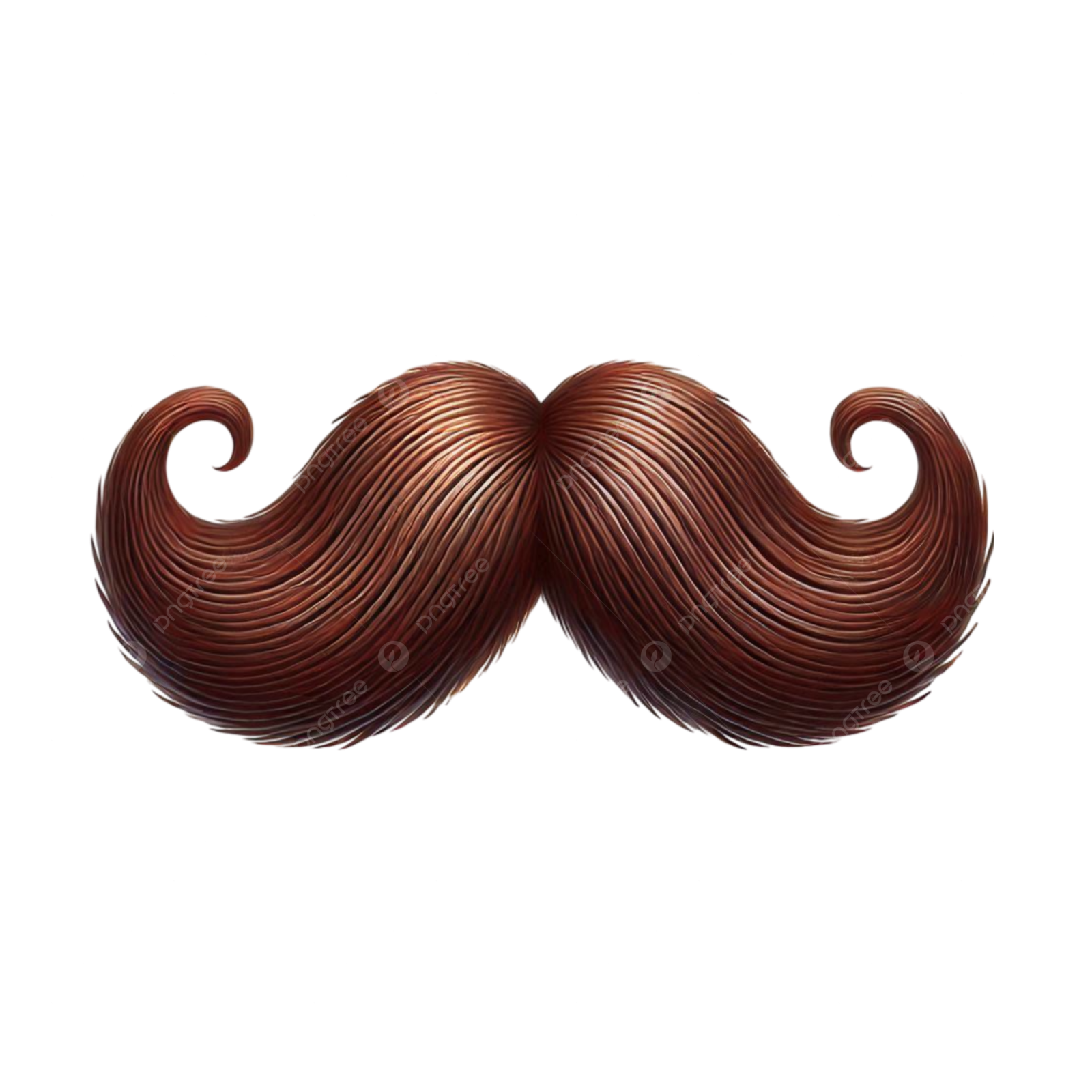 a brown mustache on a white background