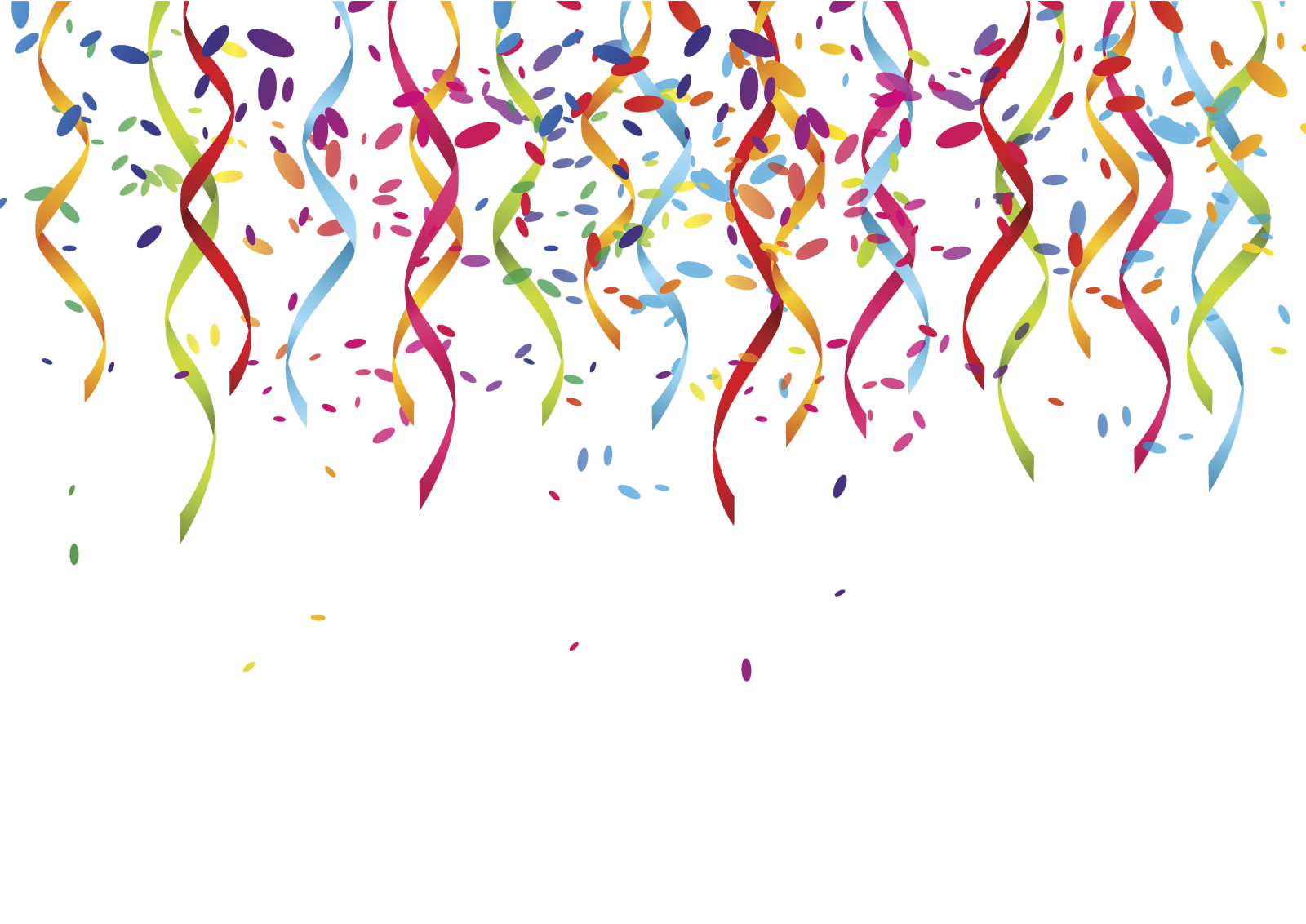 a bunch of colorful streamers on a white background