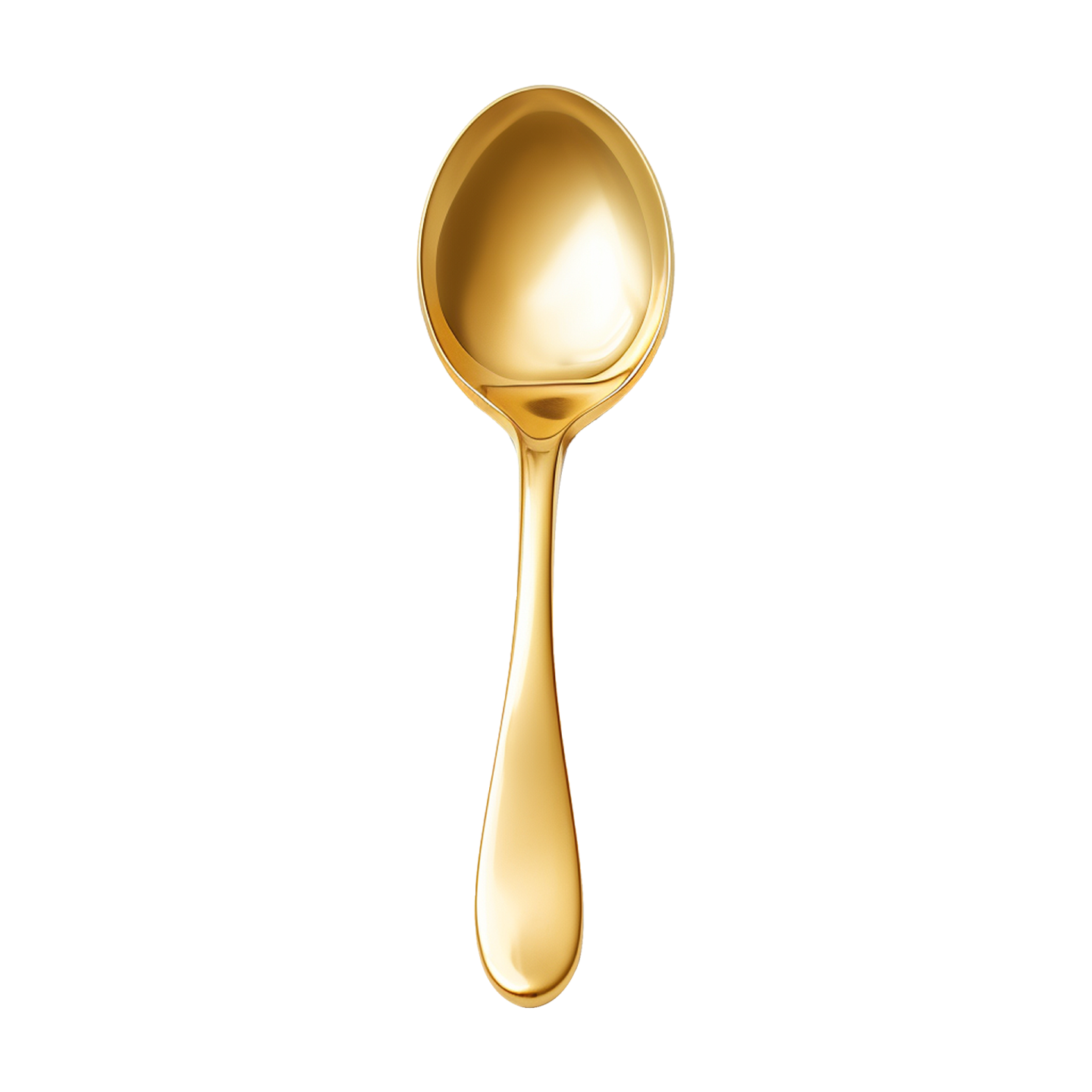 a spoon with a gold spoon on it
