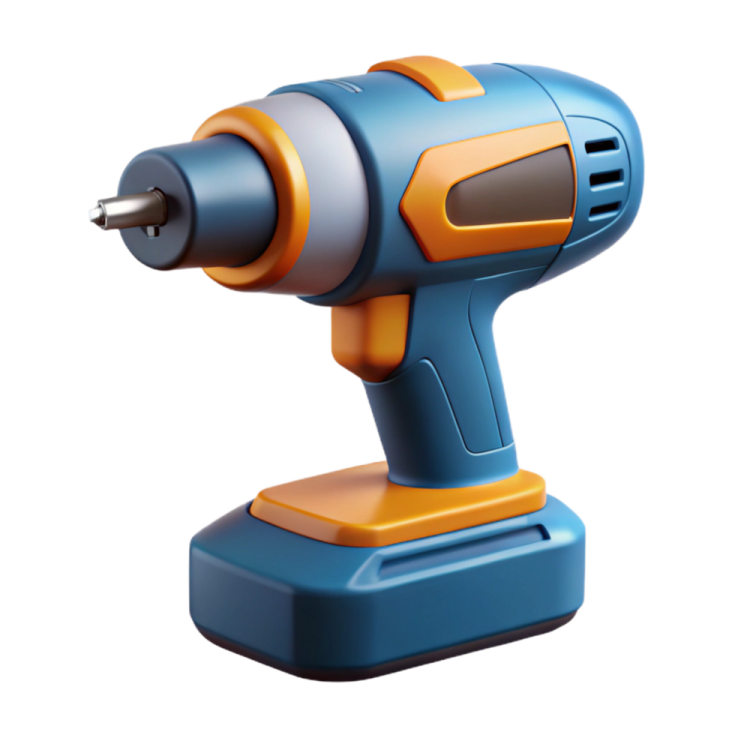 a blue and orange cord driller