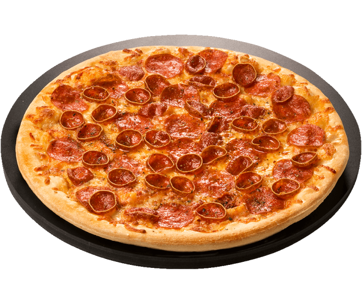 a pizza with pepperoni and cheese on it