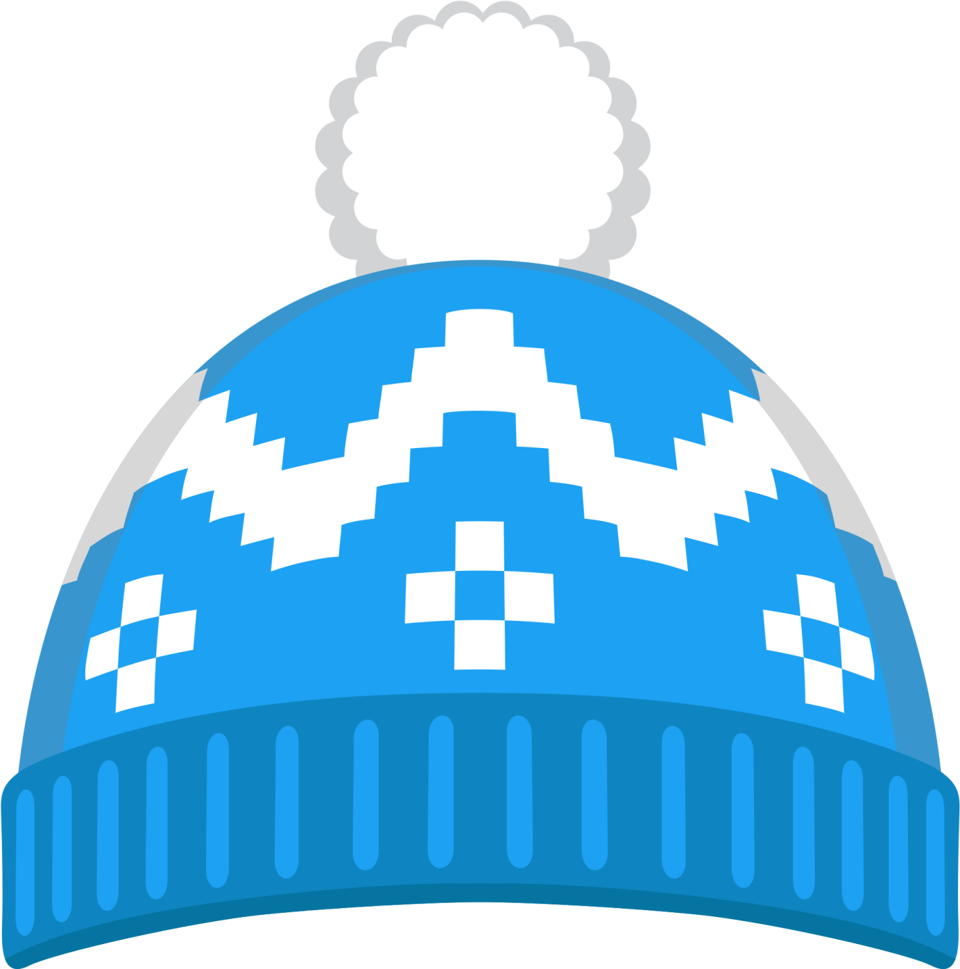 a blue beanie hat with a cloud on top