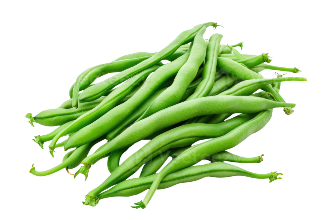 green beans on a white background