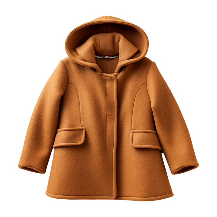 a brown coat on a white background