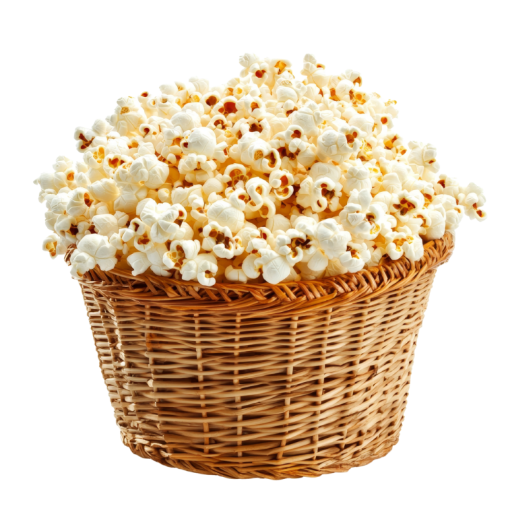 a basket full of popcorn