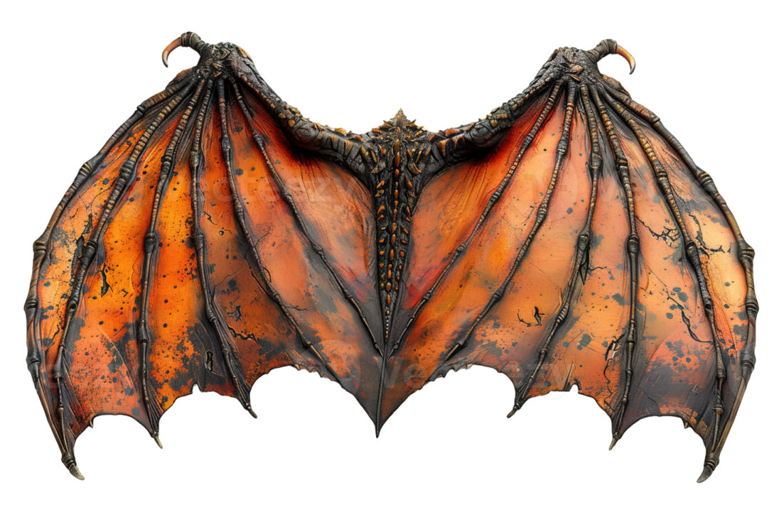 a drawing of a dragon's wings