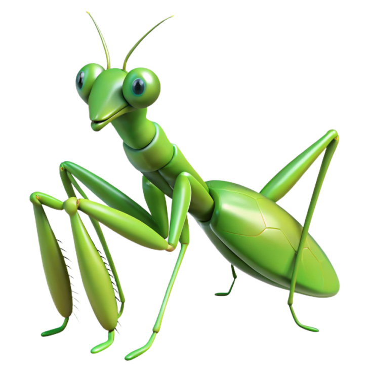 an illustration of a praying praying mantis