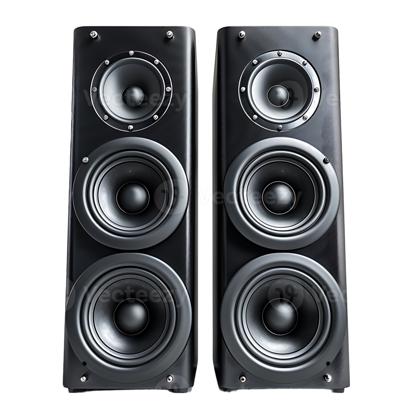 a pair of speakers on white background