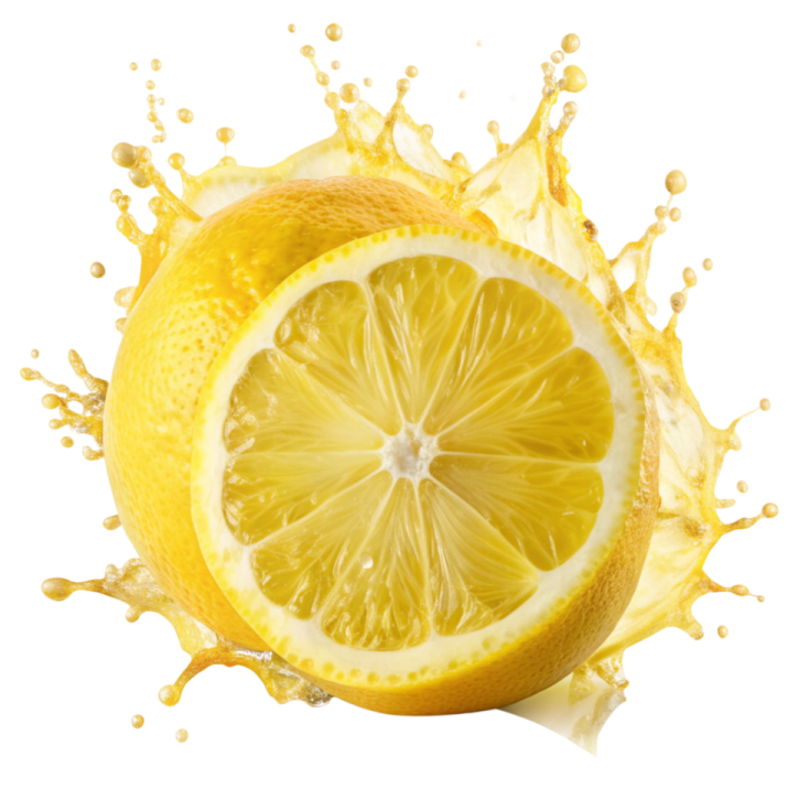 a lemon is splashing into the water