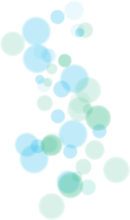 a white background with blue and green circles