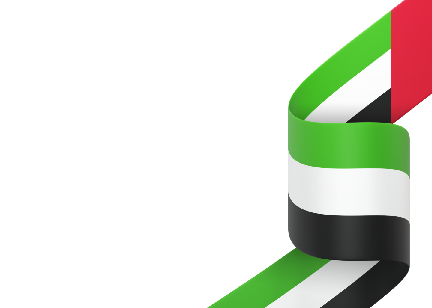 the uae flag on a white background