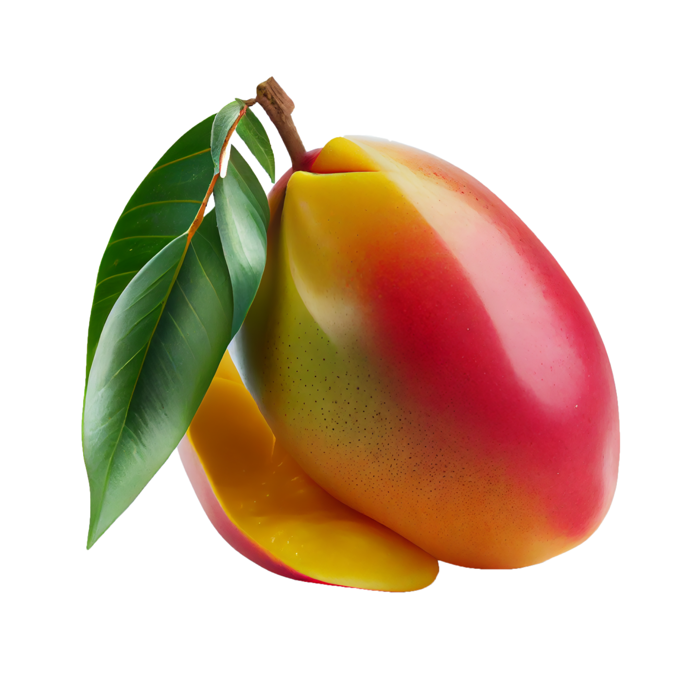 a mango on a white background