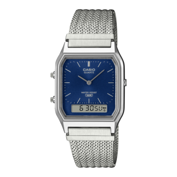 casio men's watch with blue dial