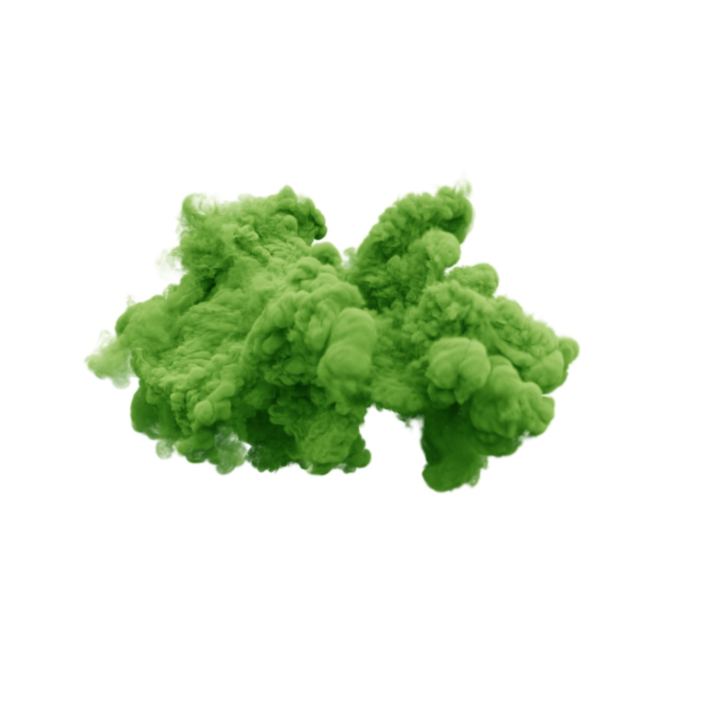 green smoke on a white background