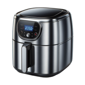 an air fryer on a white background