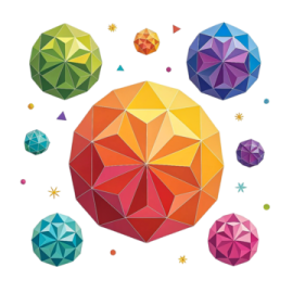 a group of colorful geometric shapes