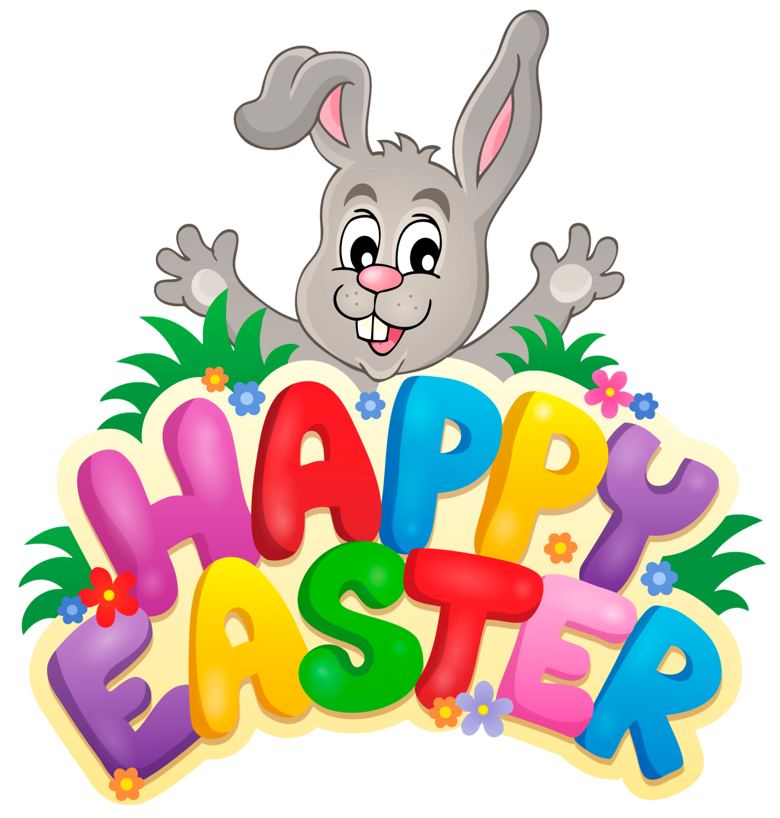 an easter bunny with the words happy easter