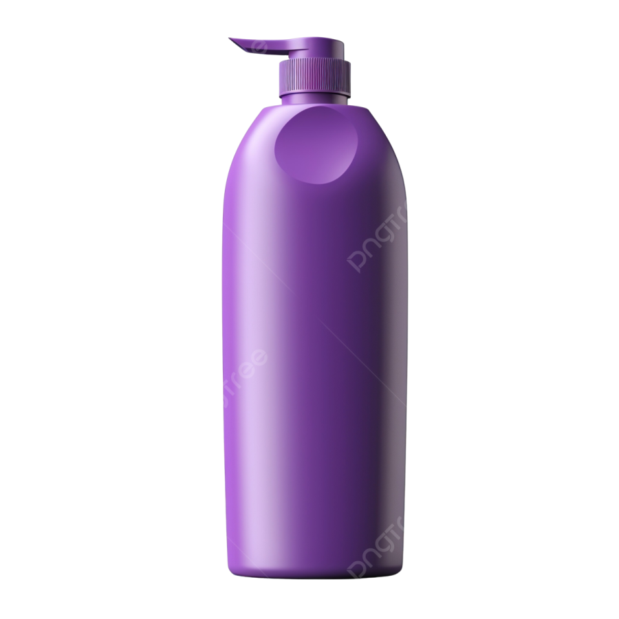 a purple plastic bottle on a white background