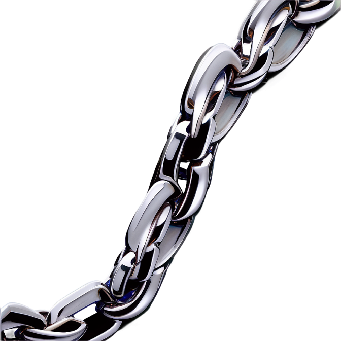 a silver chain on a white background