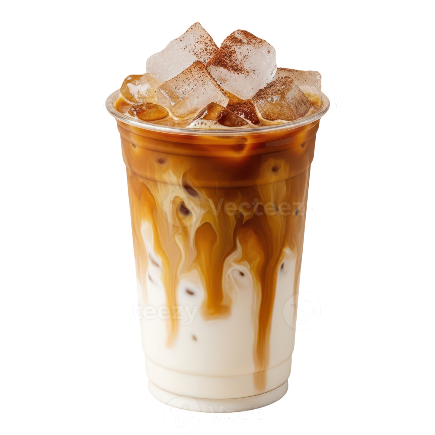 a cup of coffee with ice on top