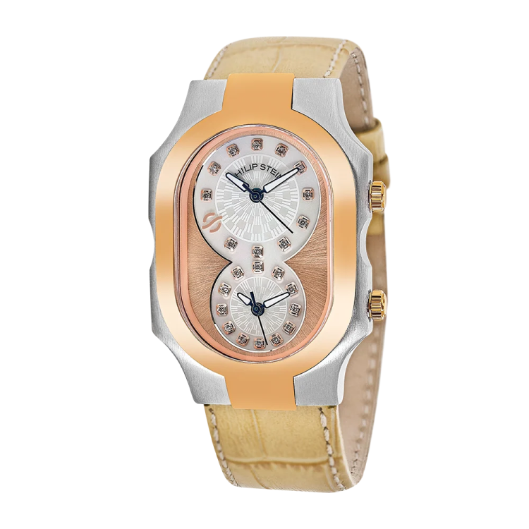 a ladies's watch with two tone dials