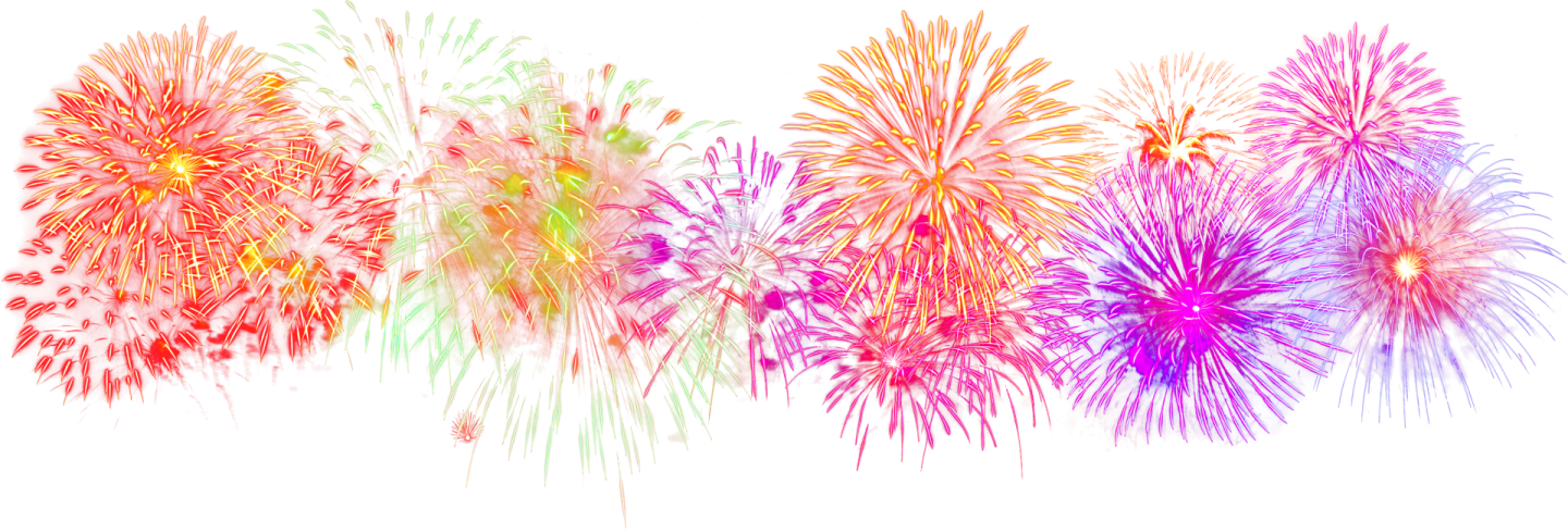 colorful fireworks on a white background