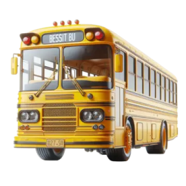 a yellow school bus on a white background