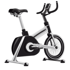an exercise bike on a white background