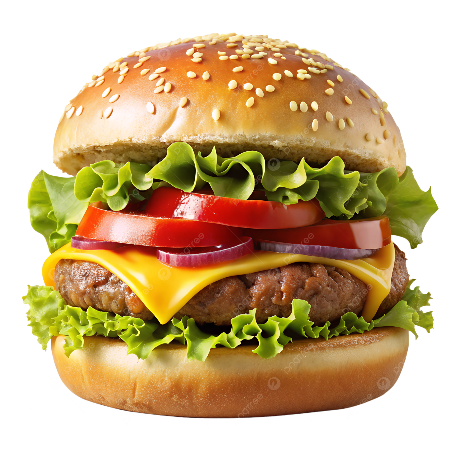 a hamburger on a white background