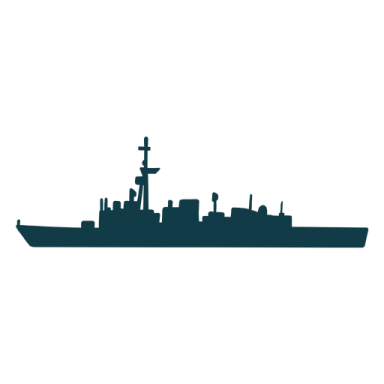 a black and white silhouette of a ship