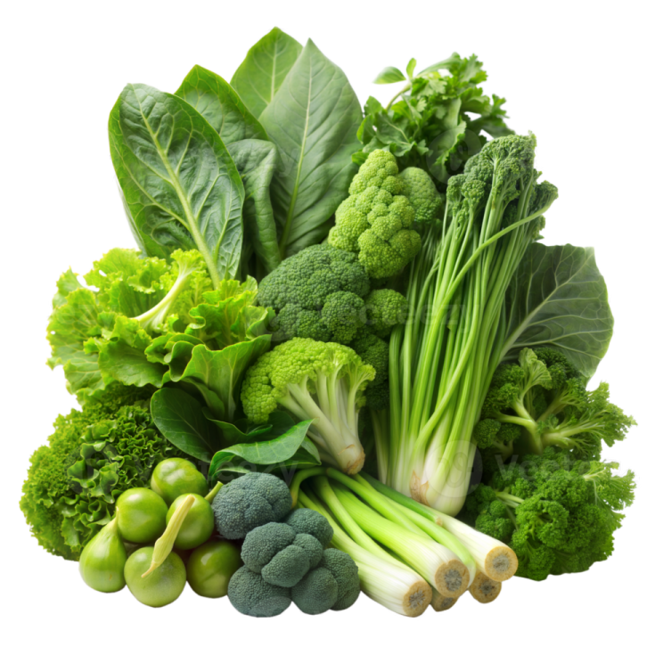 a bunch of green vegetables