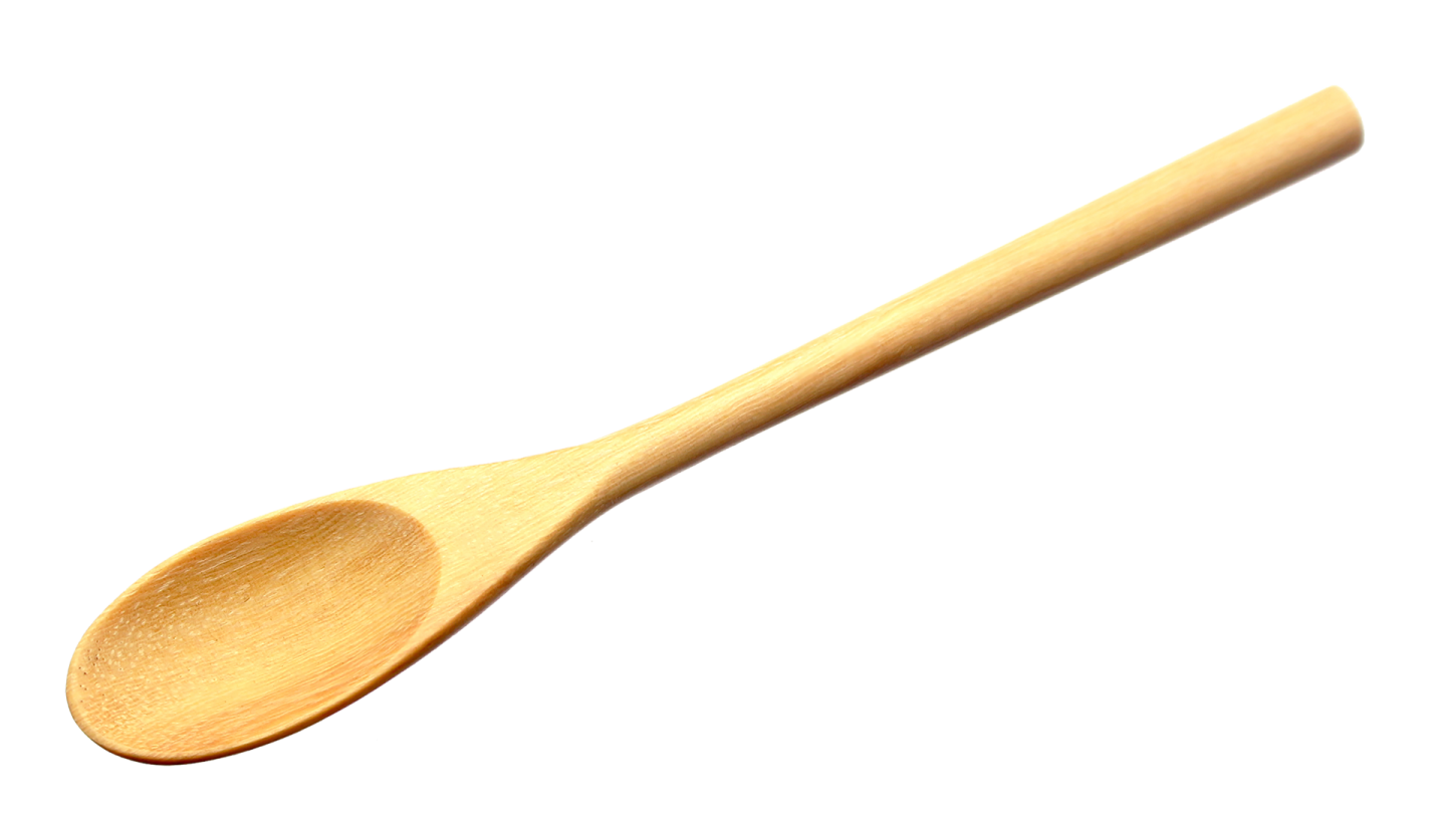 a wooden spoon on a white background