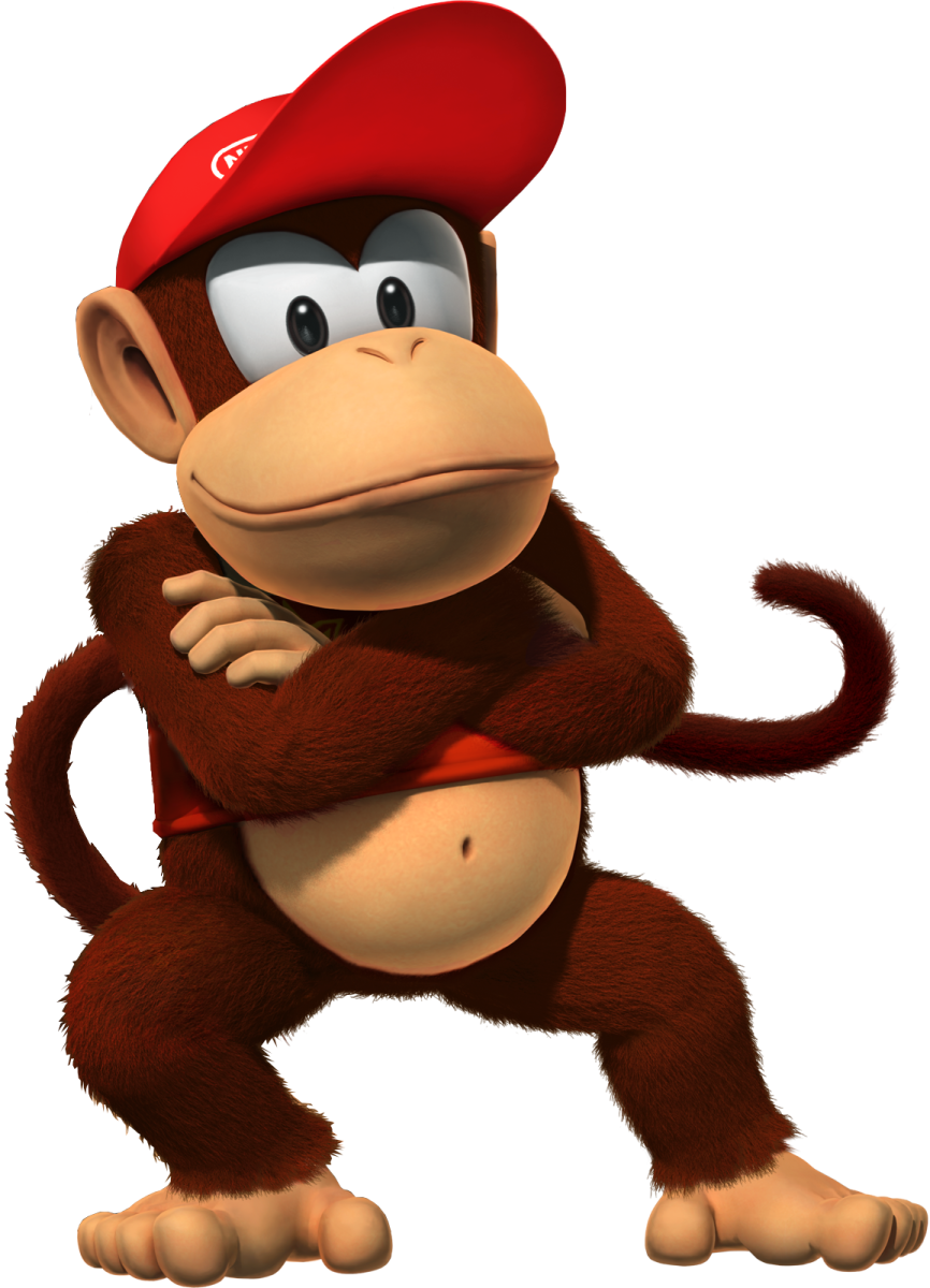 a cartoon monkey wearing a baseball cap and holding a baseball bat